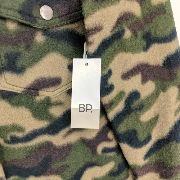 BP.‎ Cozy Fleece Jacket Sweater Snap Button Camo Top Extra Extra Small XXS - Picture 8 of 8